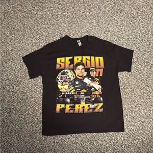 Sergio Perez Black Graphic T-Shirt